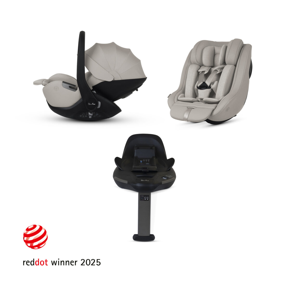Silver Cross Glide Infant Carrier & Approach Plus 360 with ISOFIX Base in Natural Taupe 3