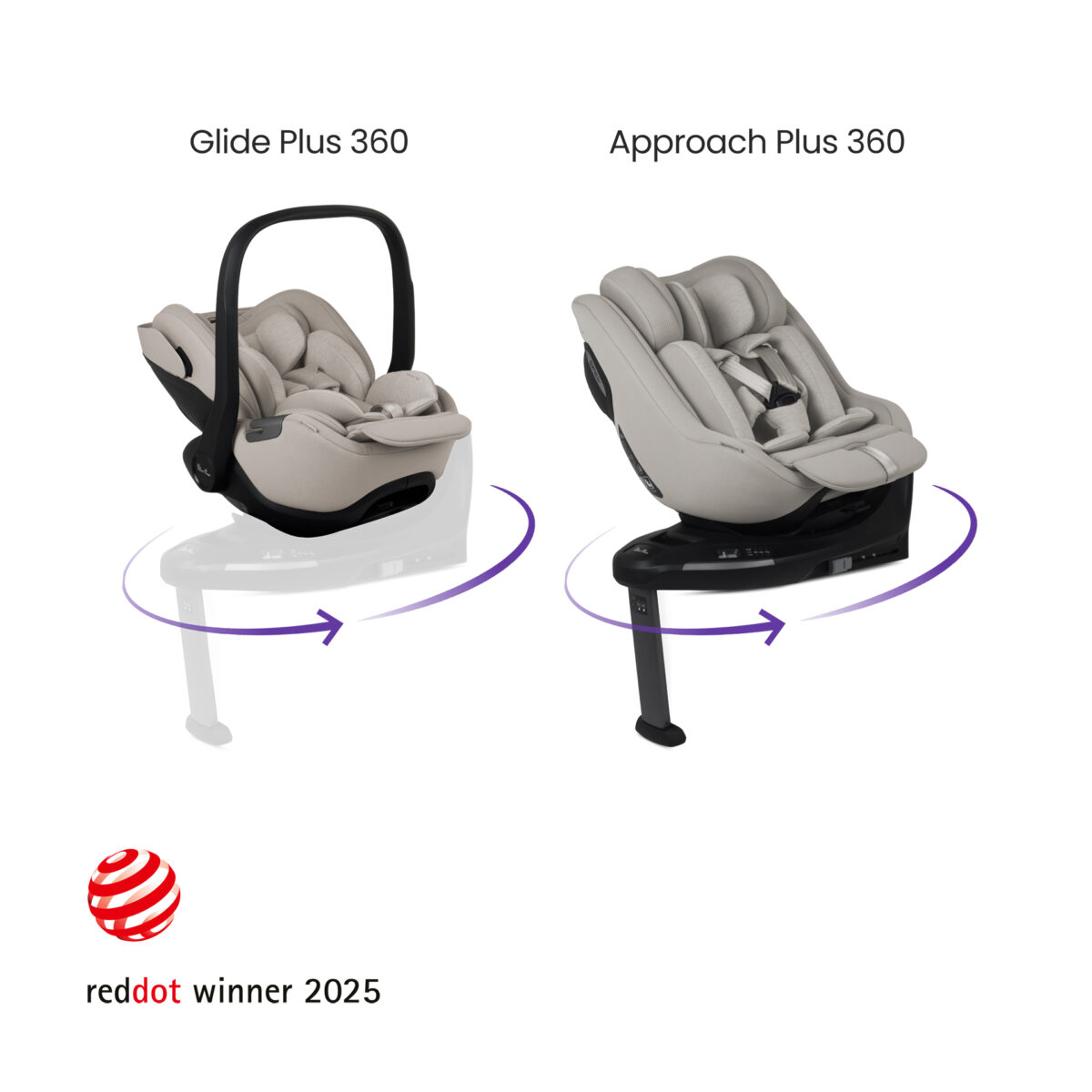 Silver Cross Glide Infant Carrier & Approach Plus 360 with ISOFIX Base in Natural Taupe 4