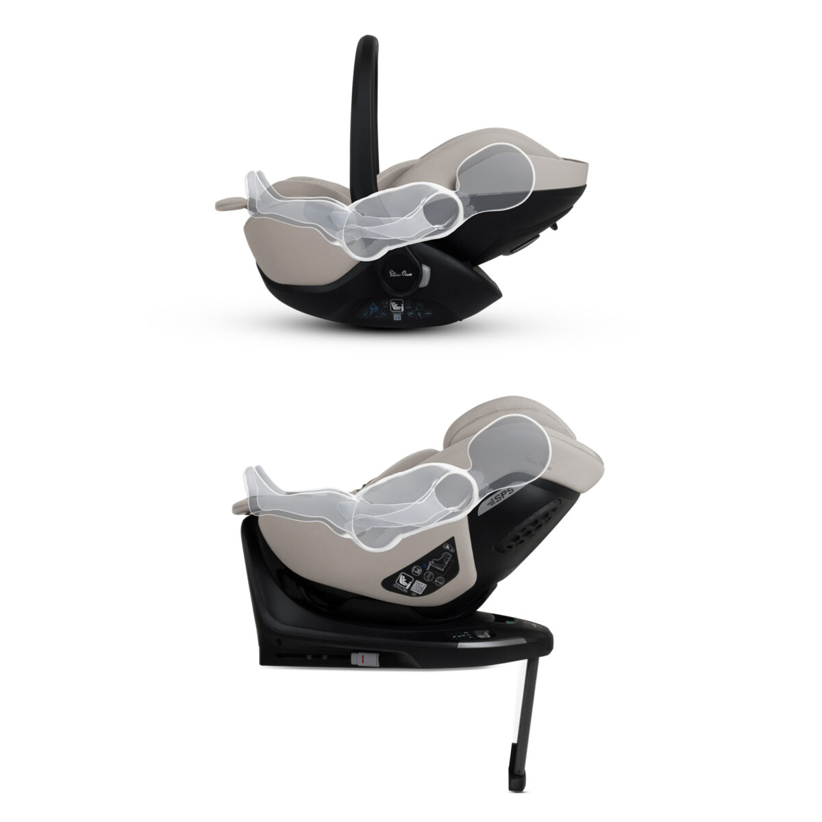 Silver Cross Glide Infant Carrier & Approach Plus 360 with ISOFIX Base in Natural Taupe 6