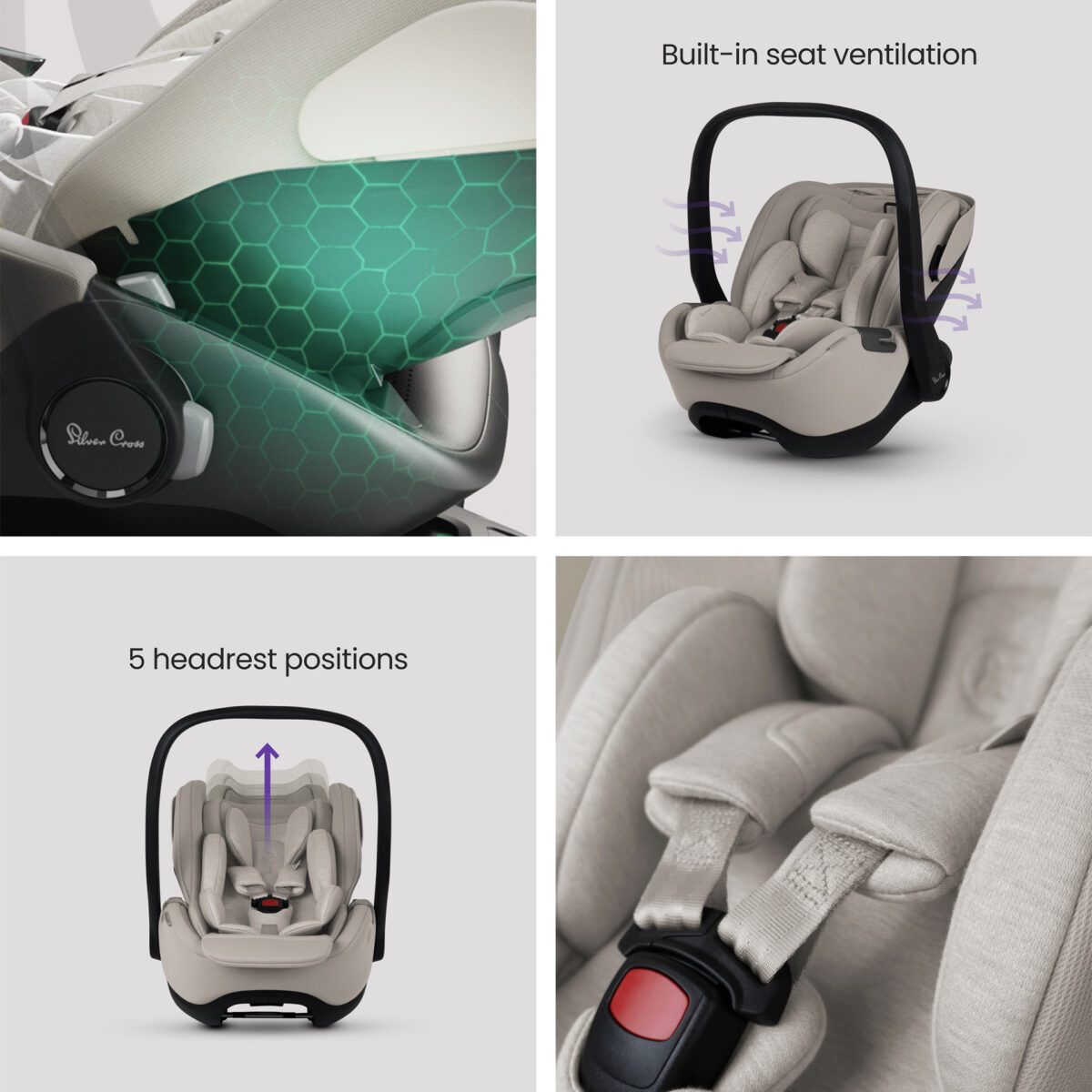 Silver Cross Glide Plus 360 Infant Car Seat & Base Plus 360 Natural Taupe 5
