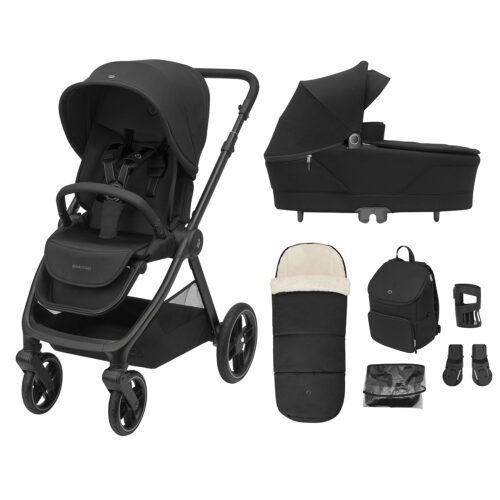 Maxi Cosi Oxford+ Essential Bundle with Accessories - Twillic Black