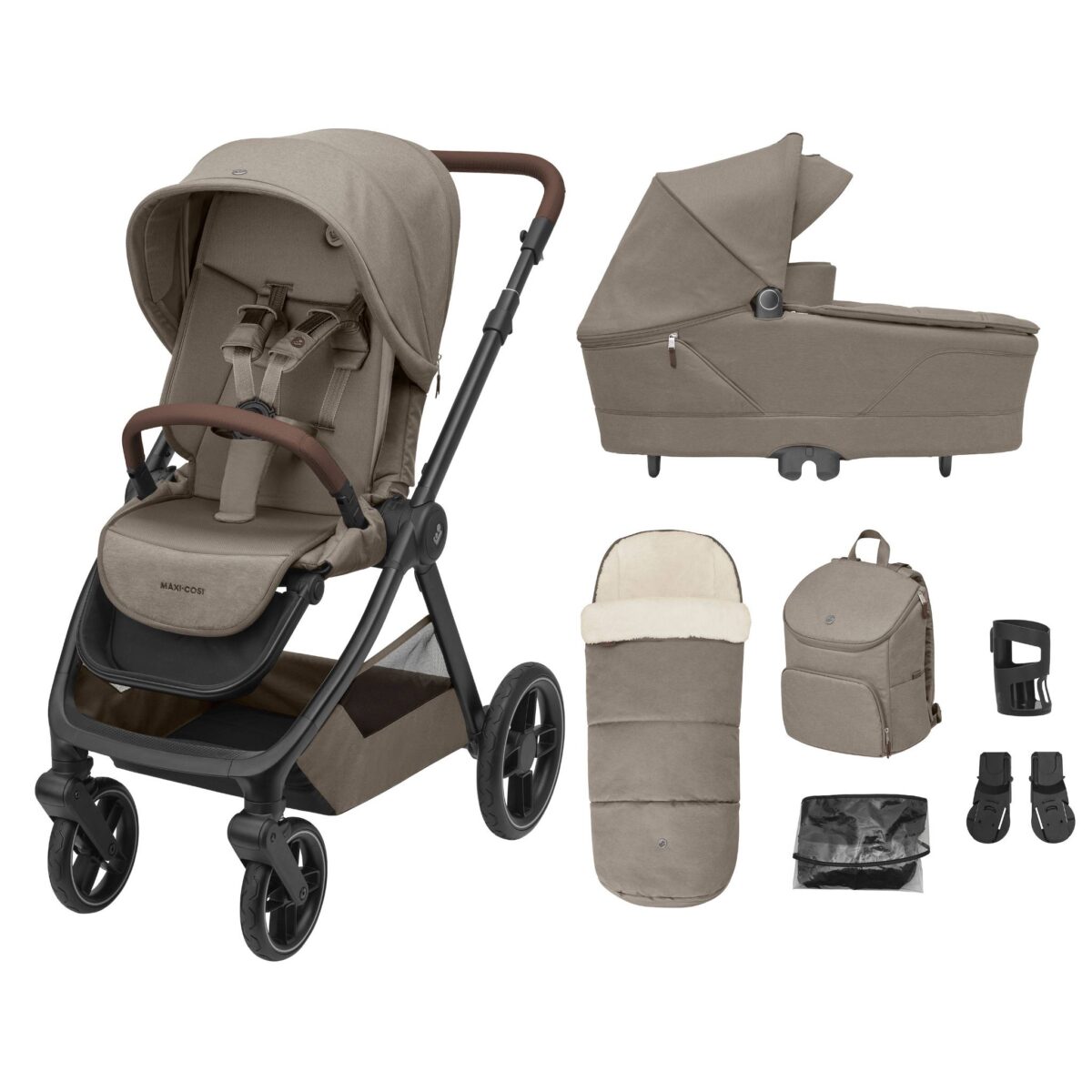 Maxi Cosi Oxford+ Essential Bundle with Accessories - Twillic Truffle