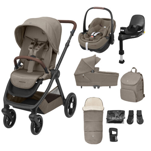 Maxi-Cosi Oxford + Premium Bundle with Pebble 360 Pro 2 Car Seat & FamilyFix 360 Pro Base - Twillic Truffle