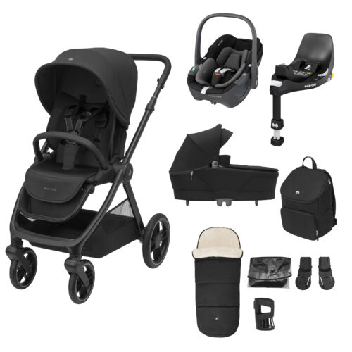 Maxi Cosi Oxford+ Complete Bundle with accessories and Pebble 360 & ISOFIX Base - Twillic Truffle