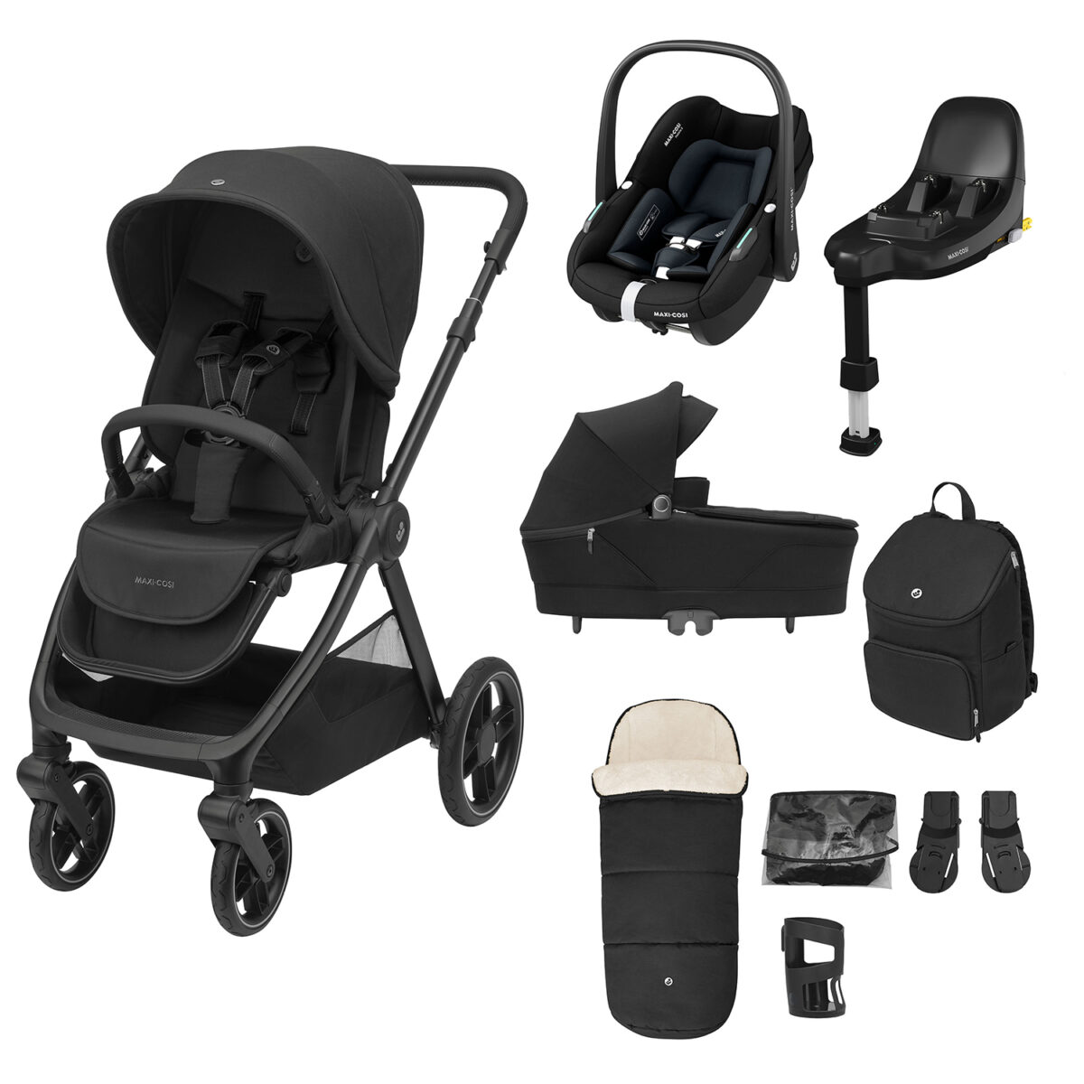 Maxi Cosi Oxford+ Select Bundle with Pebble S Car Seat & ISOFIX Base - Twillic Black