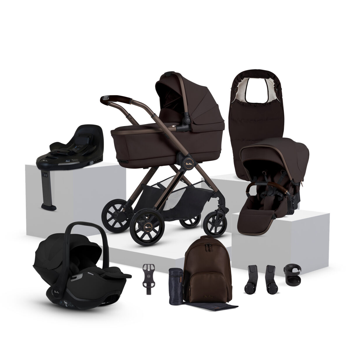 Silver Cross Reef 2 Special Edition Ultimate 360 Car Seat Bundle with Glide Plus 360 Car Seat & ISOFIX Base - Ganache