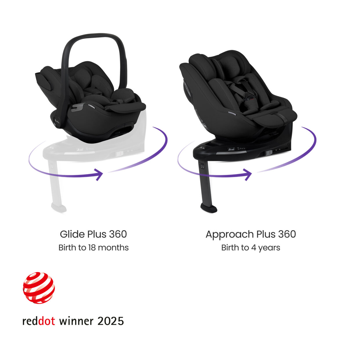 Silver Cross Reef 2 Ultimate 360 Family Bundle with Glide Plus 360, Approach Plus 360 Car Seat & Plus 360 Base - Space 7