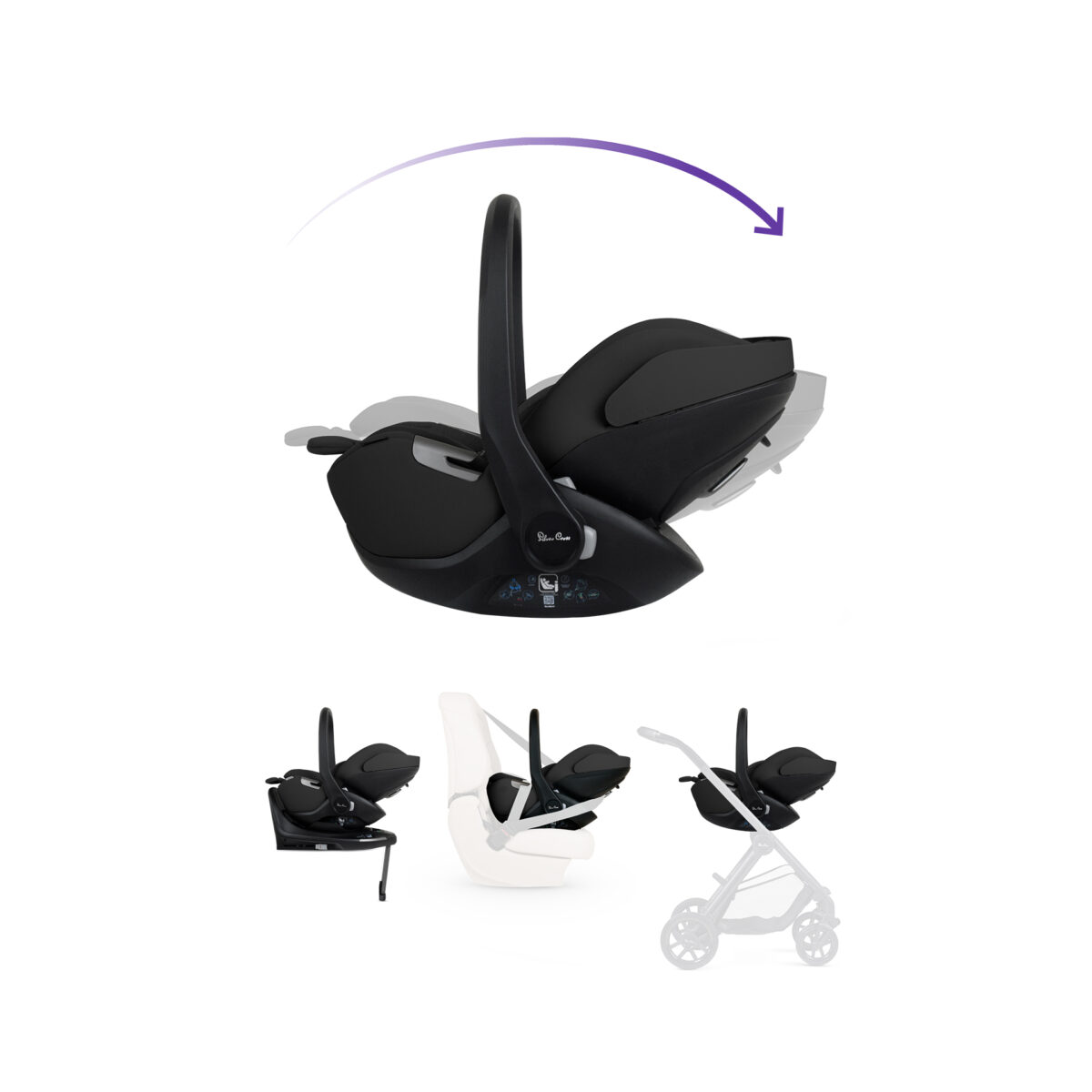 Silver Cross Reef 2 Ultimate 360 Family Bundle with Glide Plus 360, Approach Plus 360 Car Seat & Plus 360 Base - Space 8