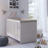 Little Acorns Burlington 2 Piece Nursery Furniture Set with Cot Bed and Dresser - Cashmere & Grey Ash 2