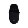 Black iCandy Pip stroller footmuff with soft interior and sleek, insulated design.