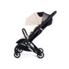 Side view of latte iCandy stroller with partially extended mesh canopy.
