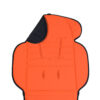 Sunset padded stroller seat liner with harness slots displayed flat.