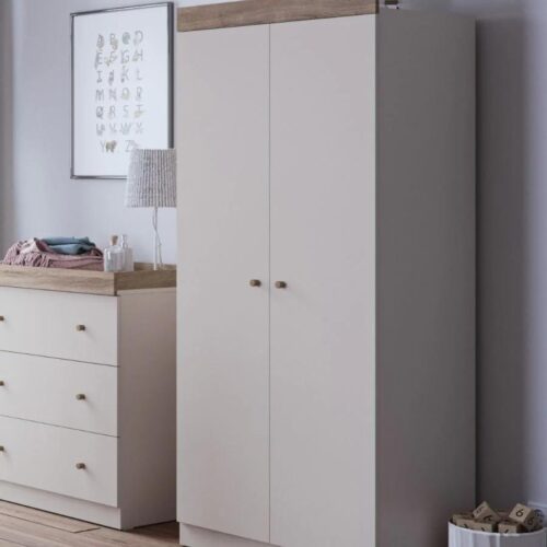 Little Acorns Burlington Double Nursery Wardrobe – Cashmere & Truffle Oak 1