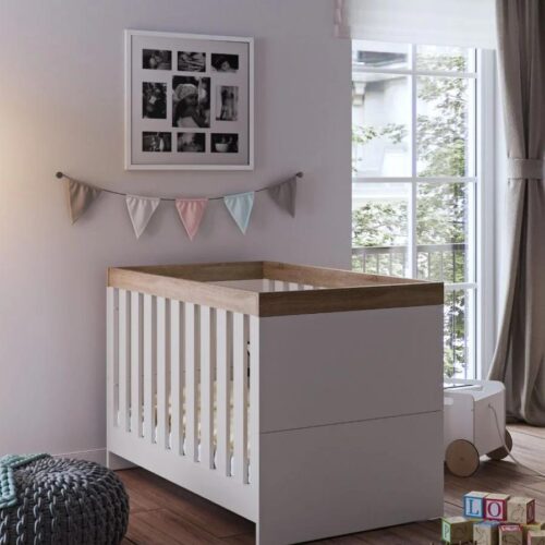 Little Acorns Burlington Cot Bed - Cashmere & Truffle Oak 1