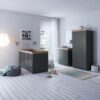 Little Acorns Burlington Double Nursery Wardrobe – Anthracite Grey & Oak 3