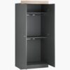 Little Acorns Burlington Double Nursery Wardrobe – Anthracite Grey & Oak 2