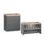 Little Acorns Burlington 2 Piece Nursery Furniture Set with Cot Bed and Dresser - Anthracite Grey & Oak 1