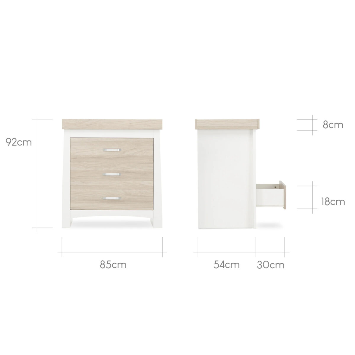 CuddleCo Ada Dresser Changer in white & ash 6