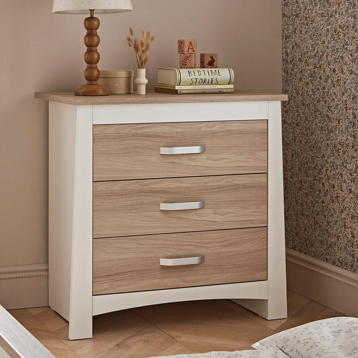 CuddleCo Ada 2 Piece Nursery Furniture Set – White & Ash | Cot Bed & Dresser Changer 10