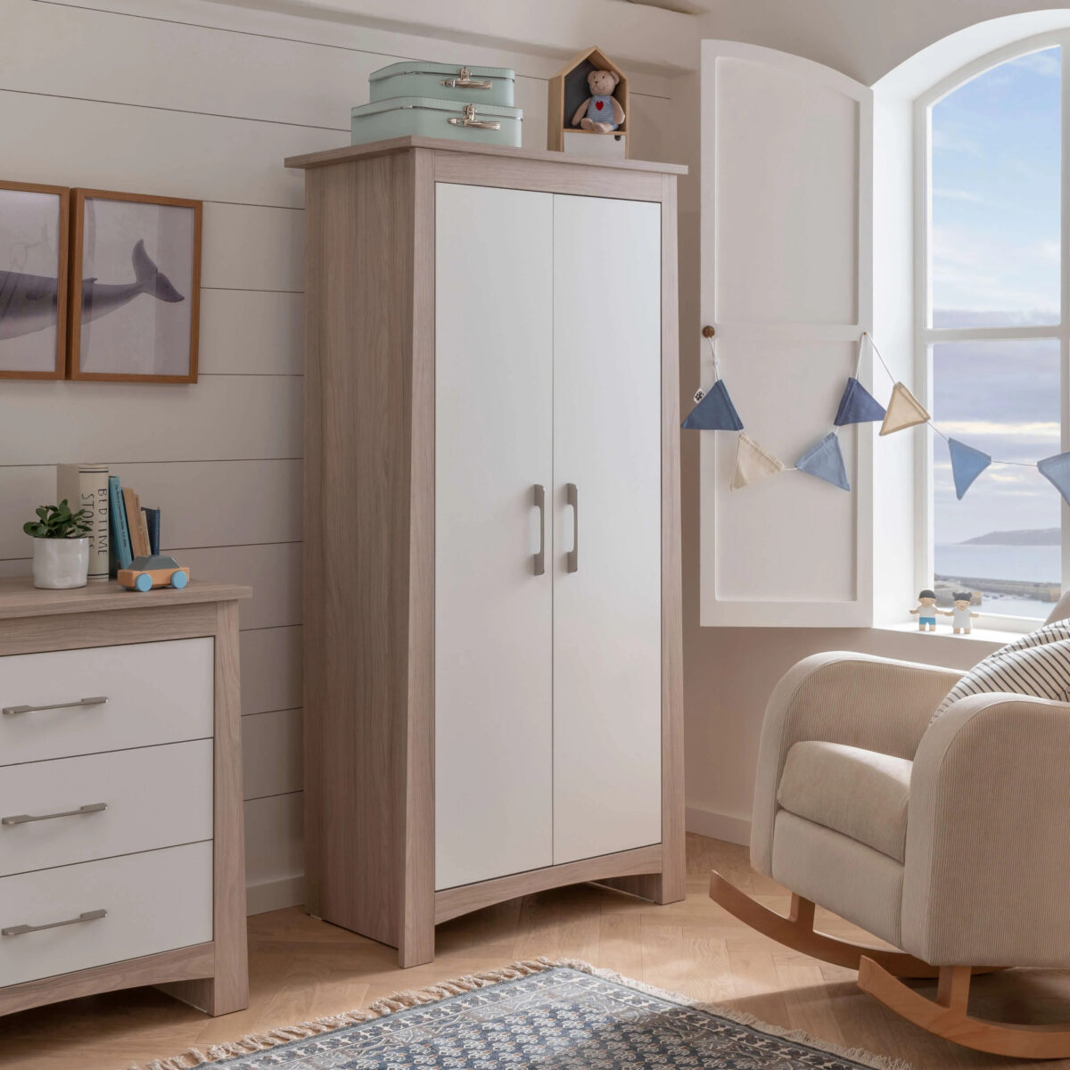 CuddleCo Lana Wardrobe – Ash & White | Nursery Storage 4