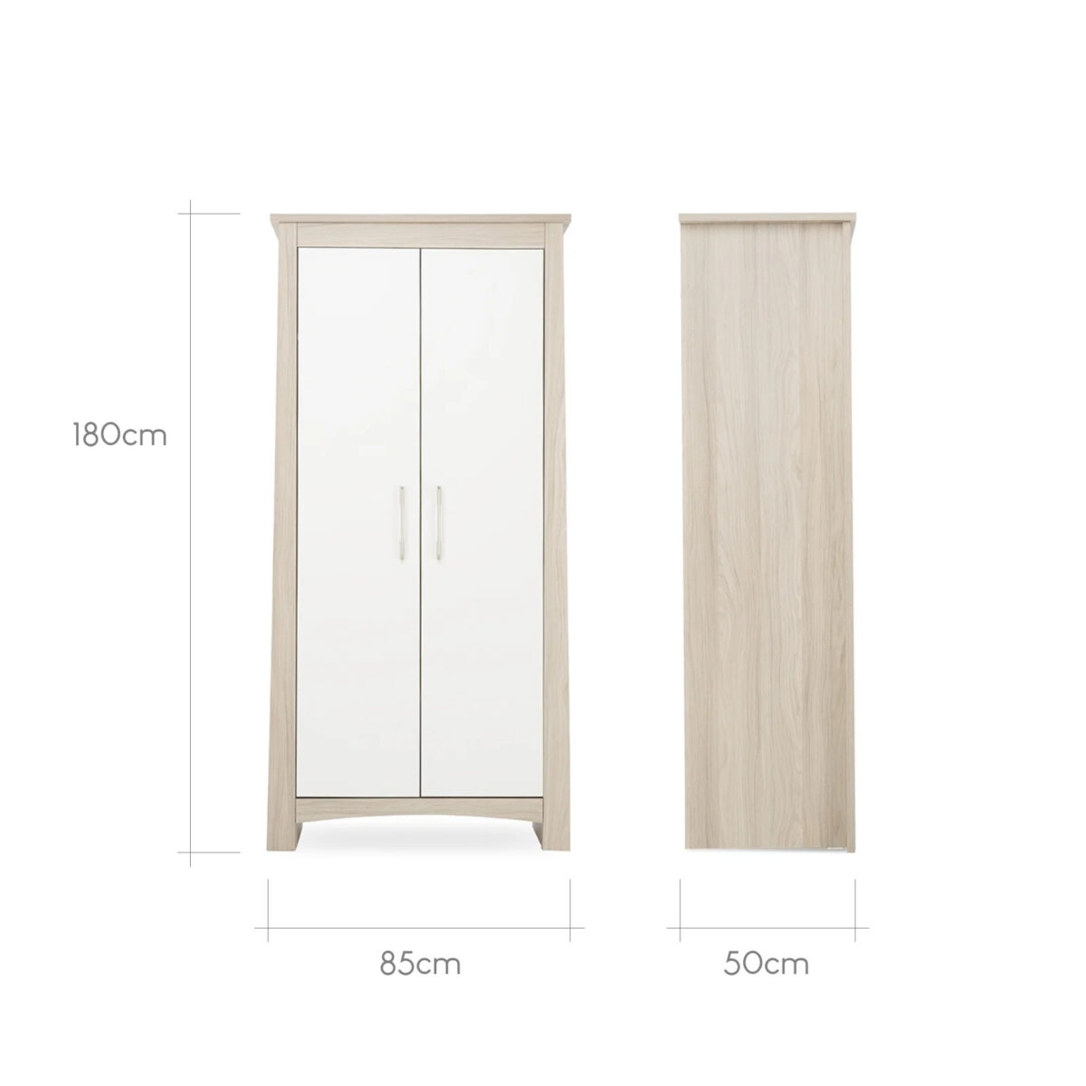 CuddleCo Lana Wardrobe – Ash & White | Nursery Storage 3