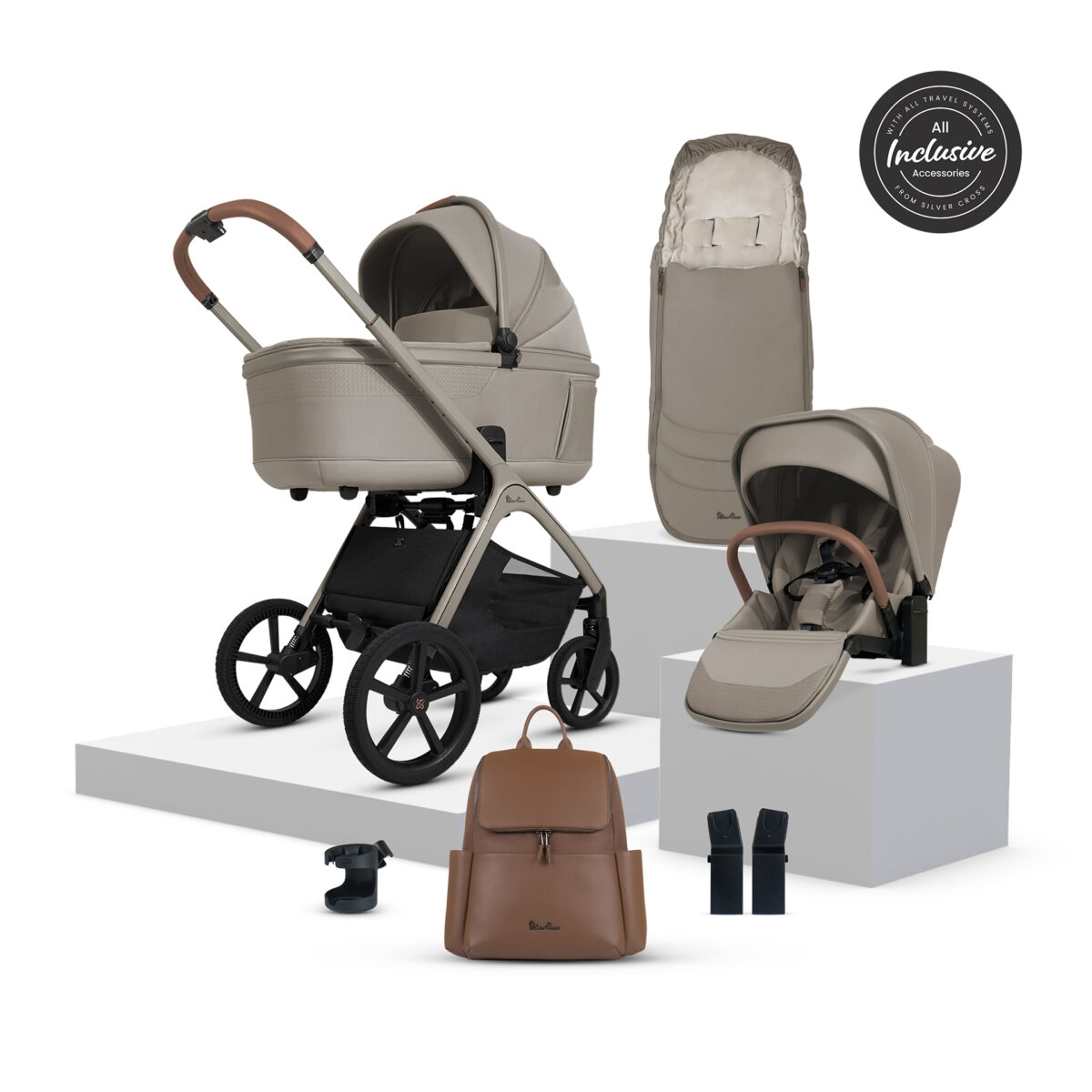 Silver Cross Cove Pushchair Bundle with Accessories – Champagne 2
