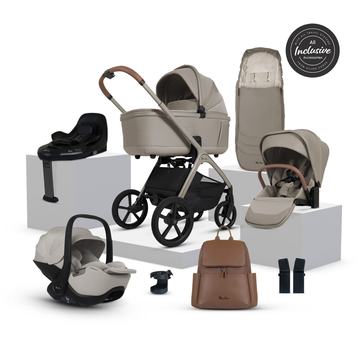 Silver Cross Cove Ultimate Travel System Bundle with Glide Plus & Base Plus 360 – Champagne 13