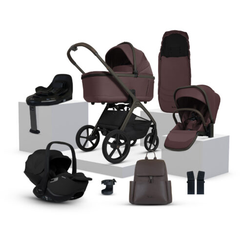 Silver Cross Cove Ultimate Travel System Bundle with Glide Plus & Base Plus 360 – Damson