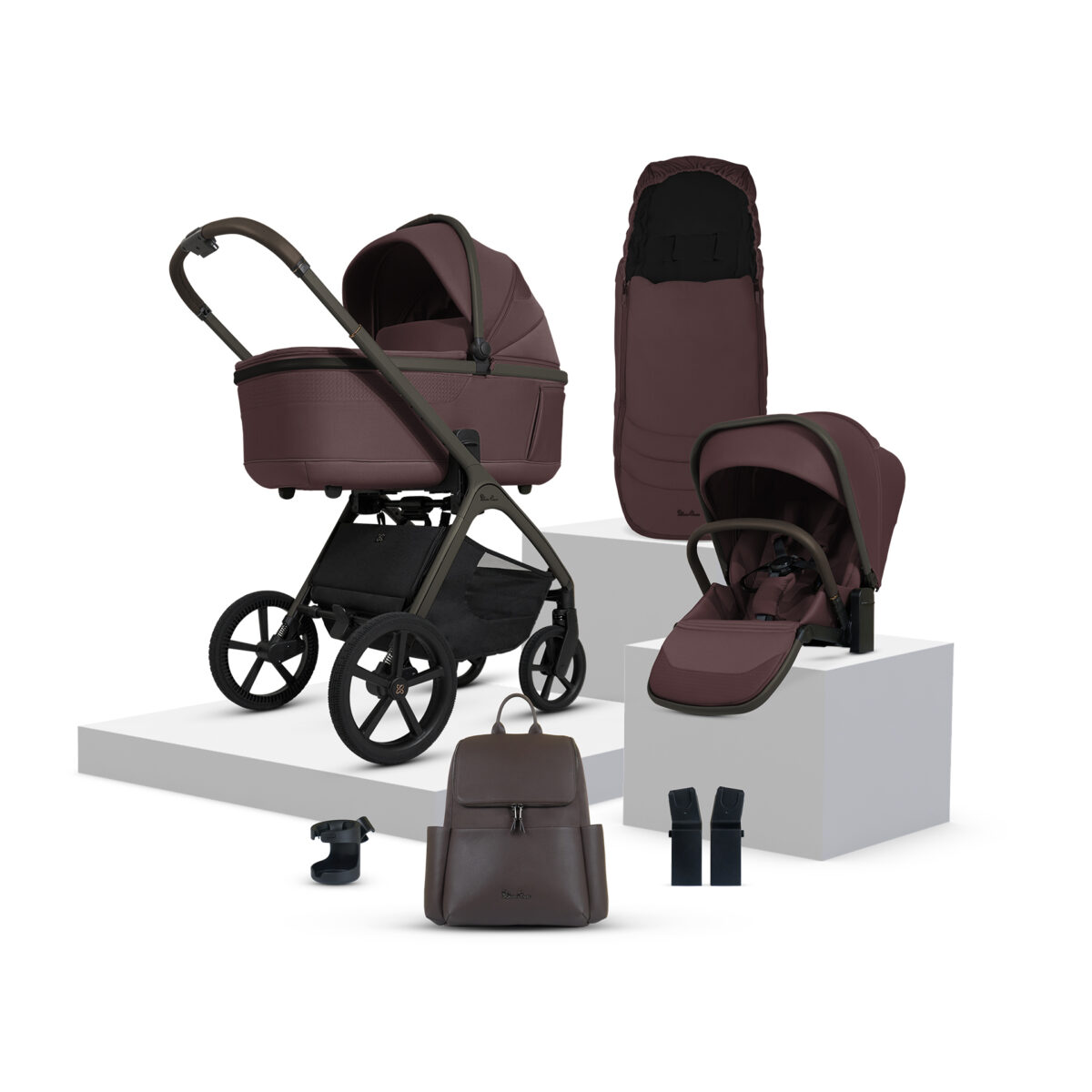 Silver Cross Cove Pushchair Bundle with Accessories – Damson