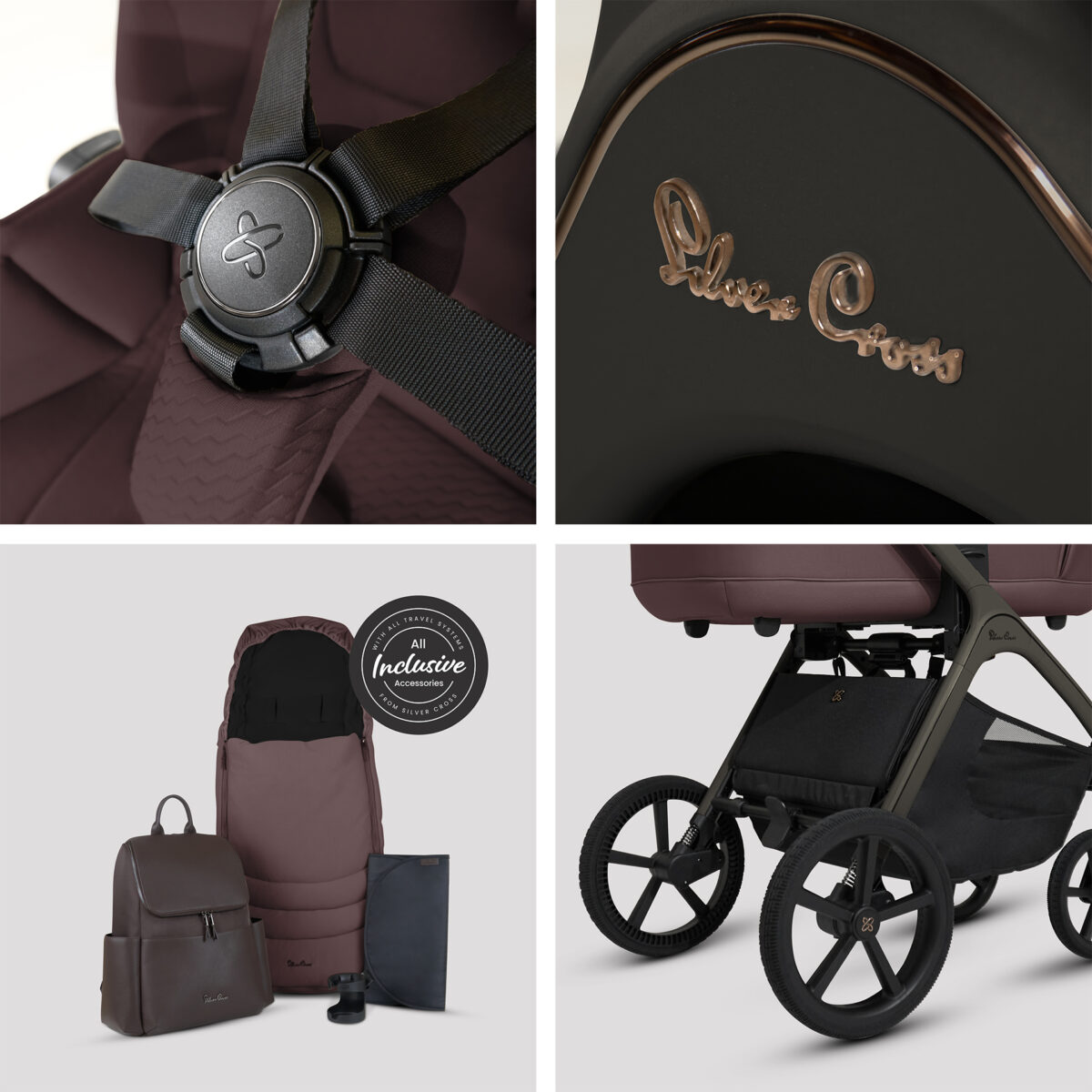 Silver Cross Cove Pushchair Bundle with Accessories – Damson 7