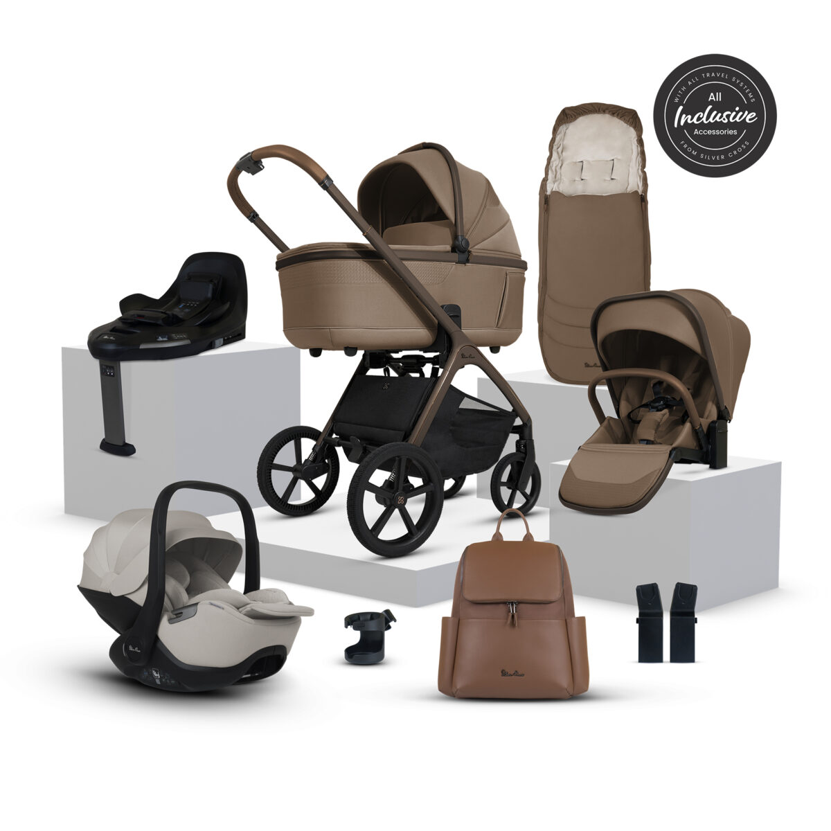 Silver Cross Cove Ultimate Travel System Bundle inc Glide Plus & Base Plus 360 – Maple 2