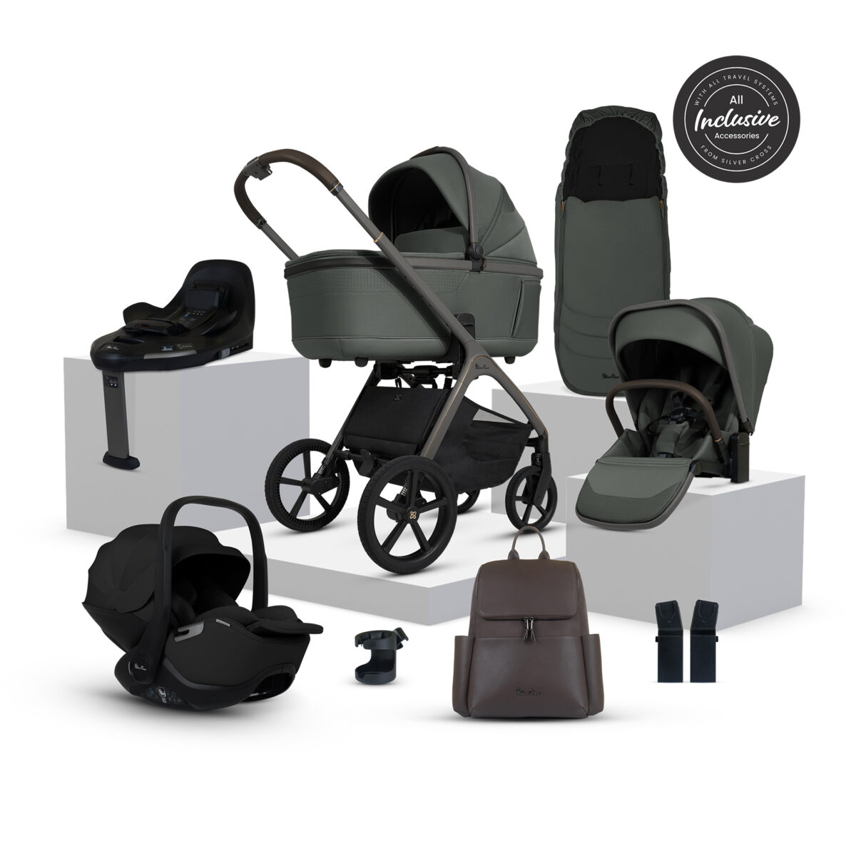Silver Cross Cove Ultimate Travel System Bundle inc Glide Plus & Base Plus 360 – Pewter 2