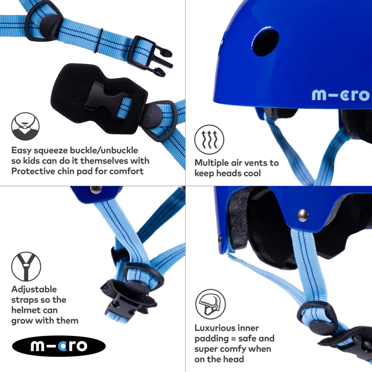 Micro Scooters Glossy Helmet | Small 48-54cm – Blue 3