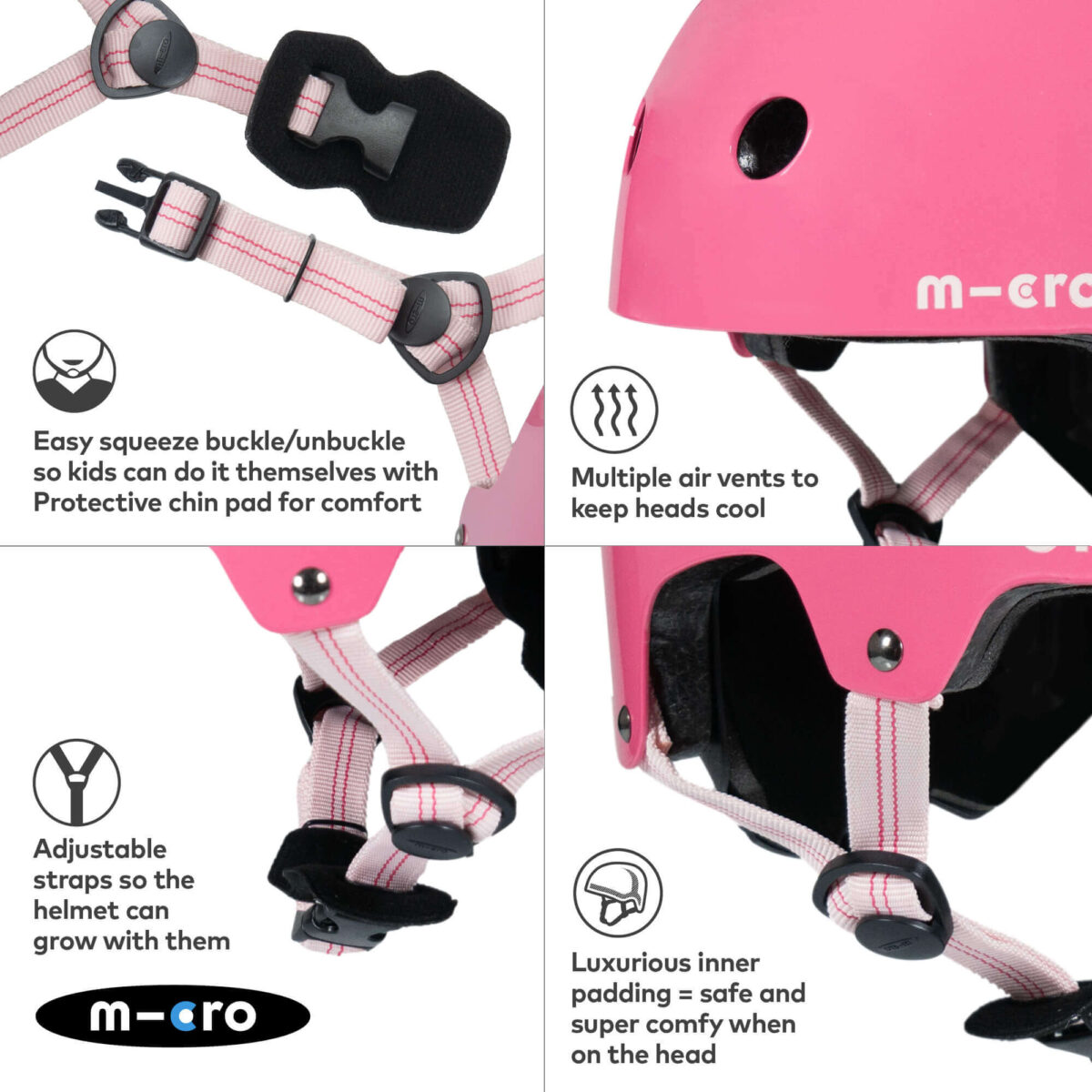 Micro Scooters Glossy Helmet | Small 48–54 cm – Pink 3