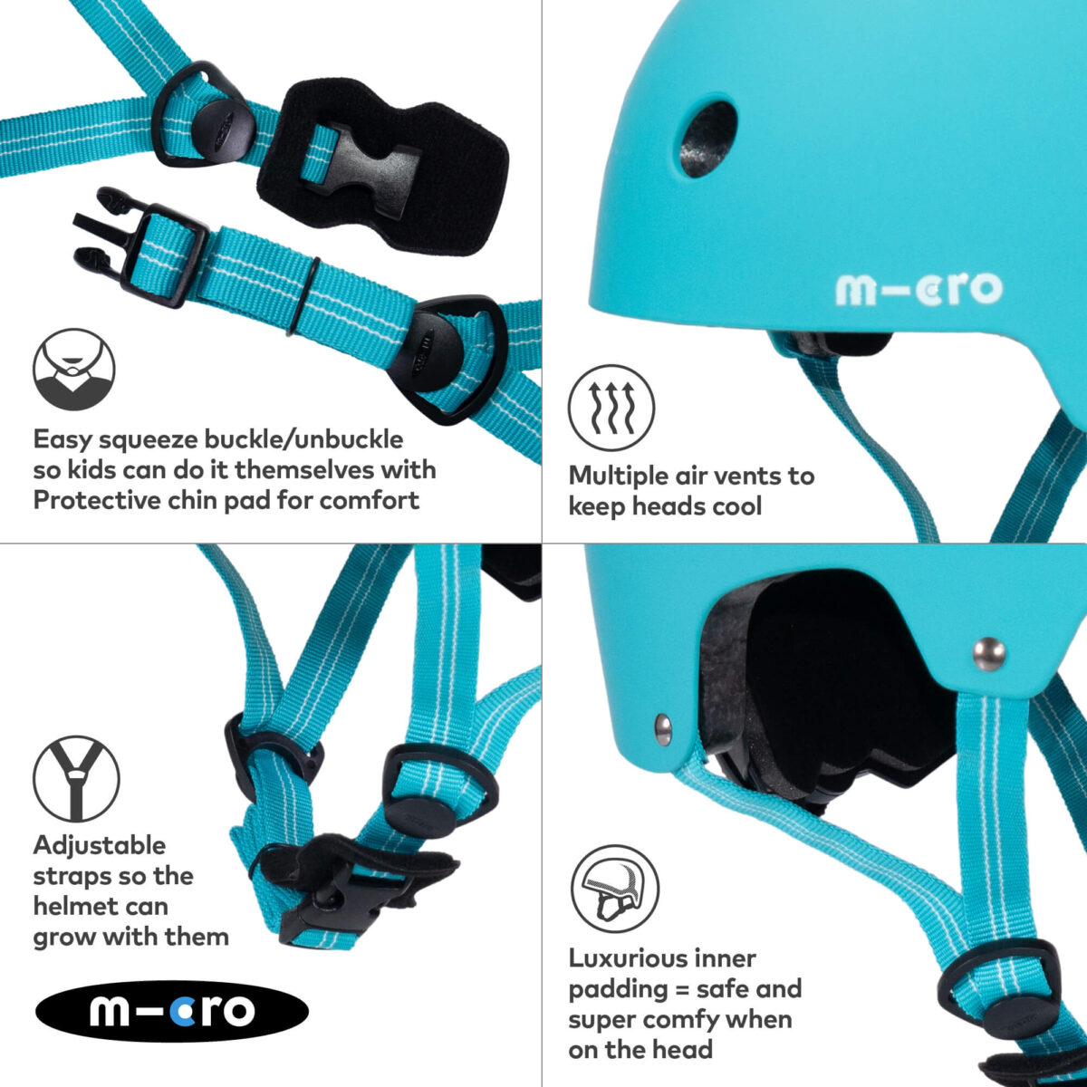 Micro Scooters Matt Helmet | Small 48–54 cm – Aqua 4