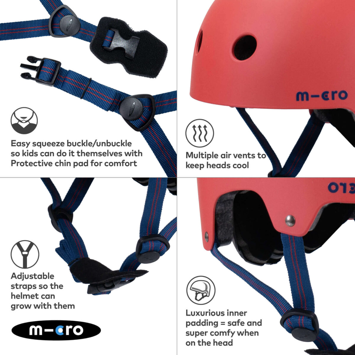Micro Scooters Matt Helmet | Medium 55-58cm – Red 3