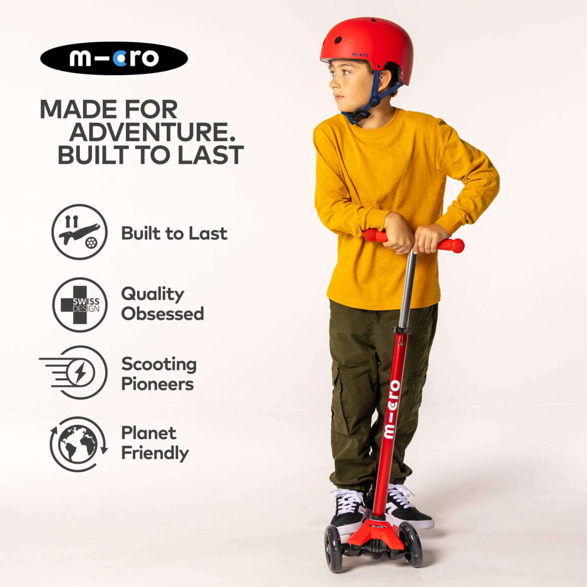 Micro Scooters Matt Helmet | Medium 55-58cm – Red 2