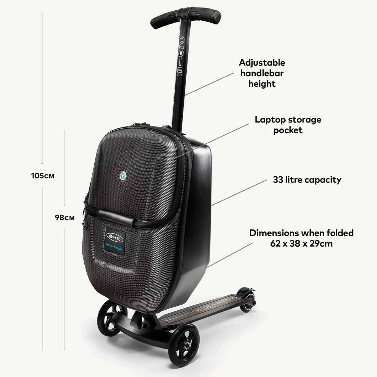 Micro Scooters Suitcase Scooter – Black 5
