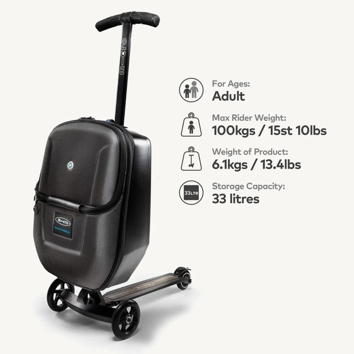 Micro Scooters Suitcase Scooter – Black 4