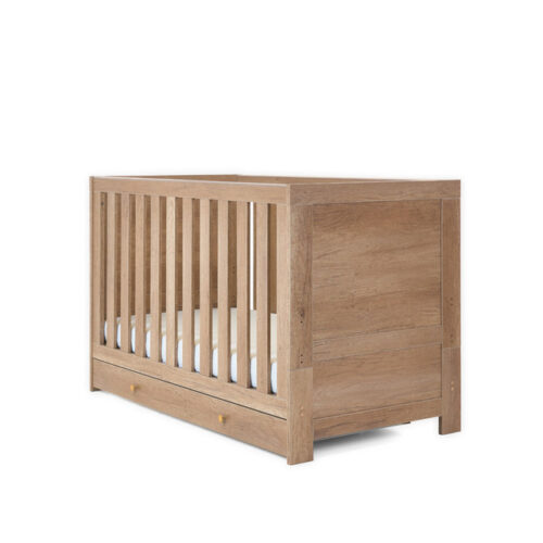 Obaby Nika Cot Bed & Under Drawer – Oak