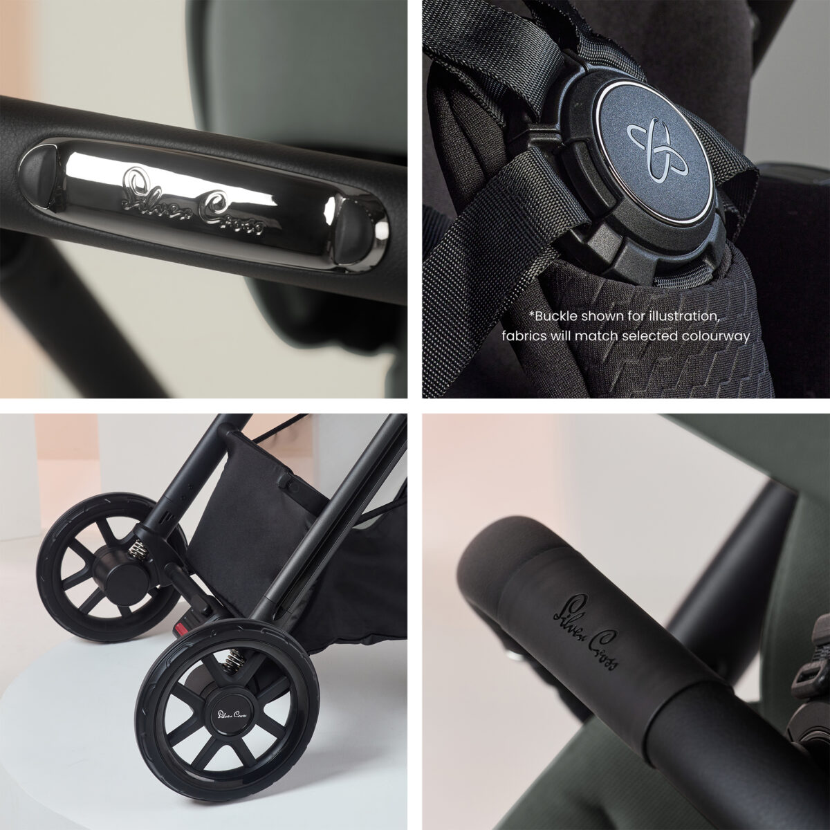 Silver Cross Reef 2 Ultimate Travel System Bundle with Glide Plus 360 Car Seat and ISOFIX Base - Pewter 6