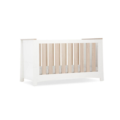 CuddleCo Ada Cot Bed – White & Ash | Converts to Toddler Bed