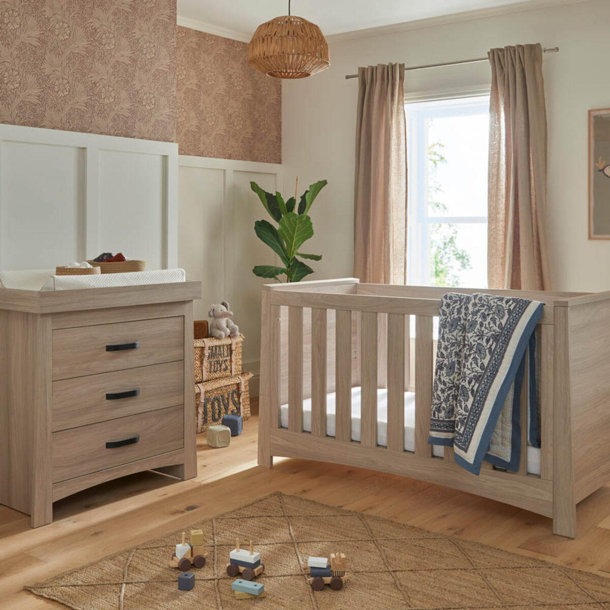 CuddleCo Isla 2 Piece Nursery Furniture Set – Ash | Cot Bed & Dresser 10