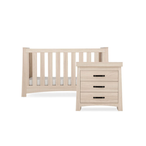 CuddleCo Isla 2 Piece Nursery Furniture Set – Ash | Cot Bed & Dresser