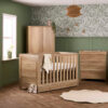 Obaby Nika 3 Piece Nursery Furniture Set with Underdrawer – Oak | Cot Bed, Changing Unit & Wardrobe 2
