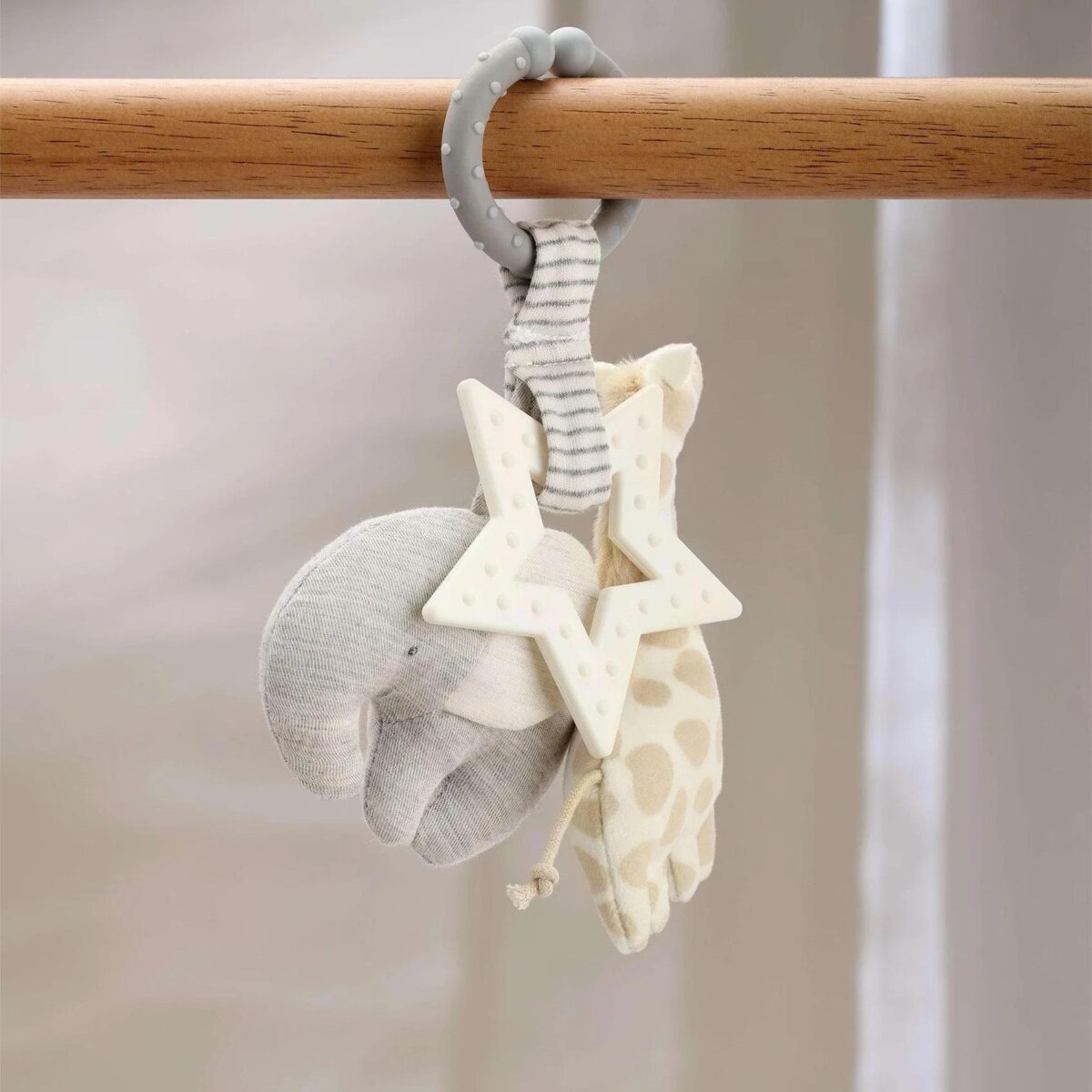 Mamas and Papas Safari Linkie Toy | Soft Clip-On Baby Teething Toy 2