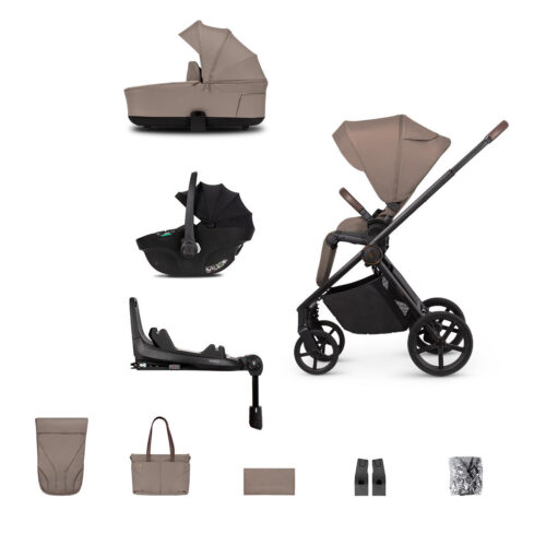 Venicci Claro 3-in-1 Travel System with Tiago 360 Car Seat – Almond