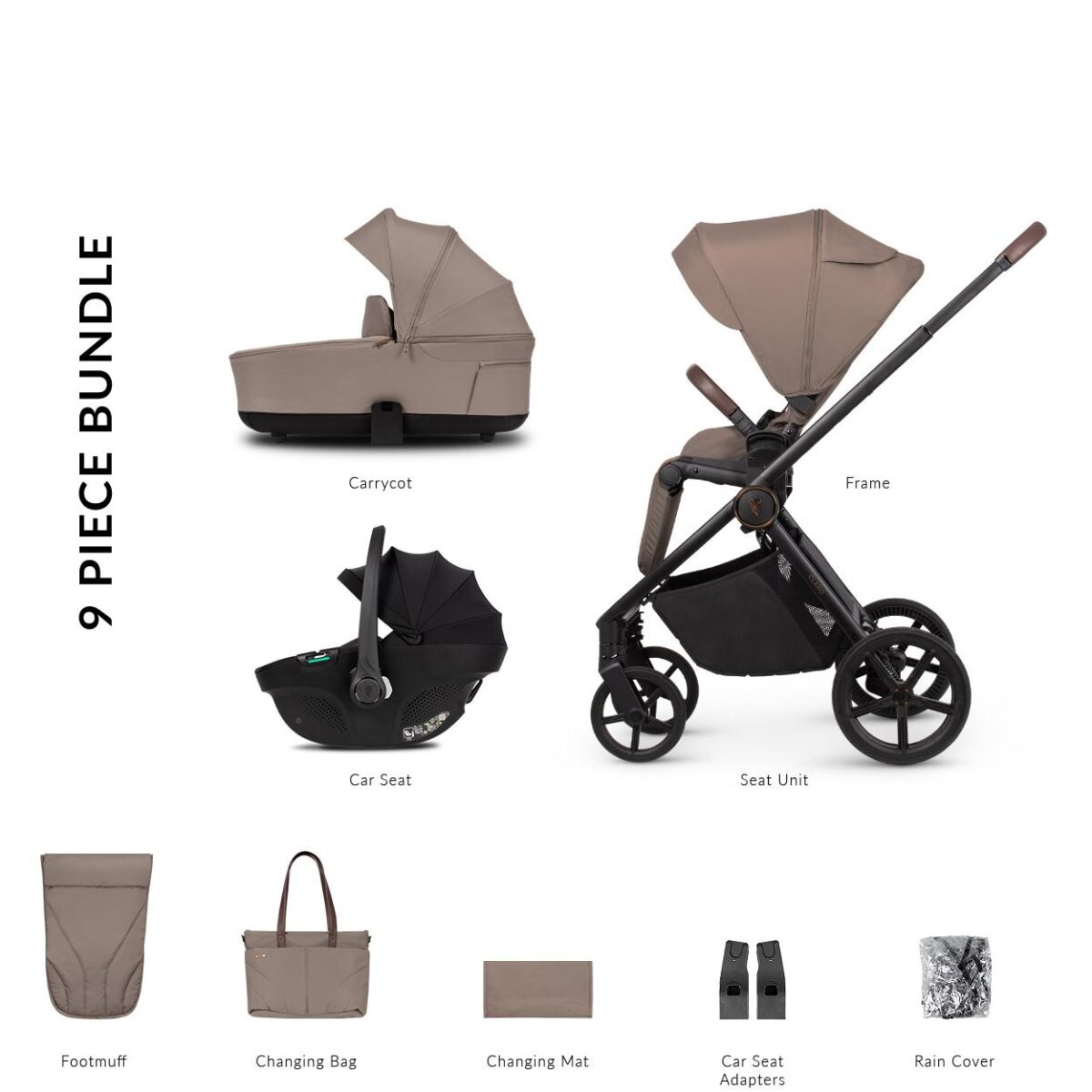 Venicci Claro Travel System with Tiago Car Seat – Almond 22