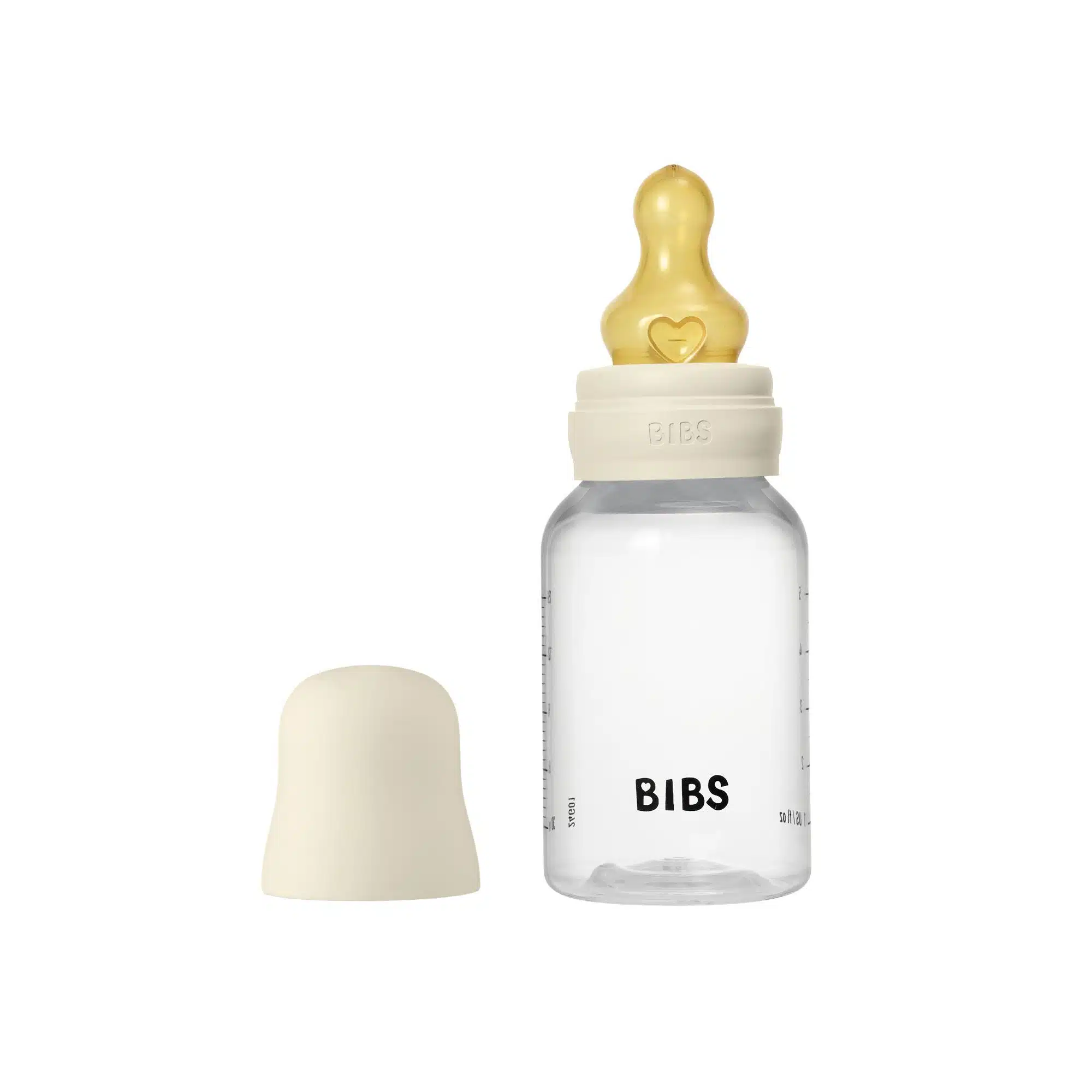 BIBS Slow Flow 2 Pack 150ml Round Latex Baby Bottle Set - Ivory 2
