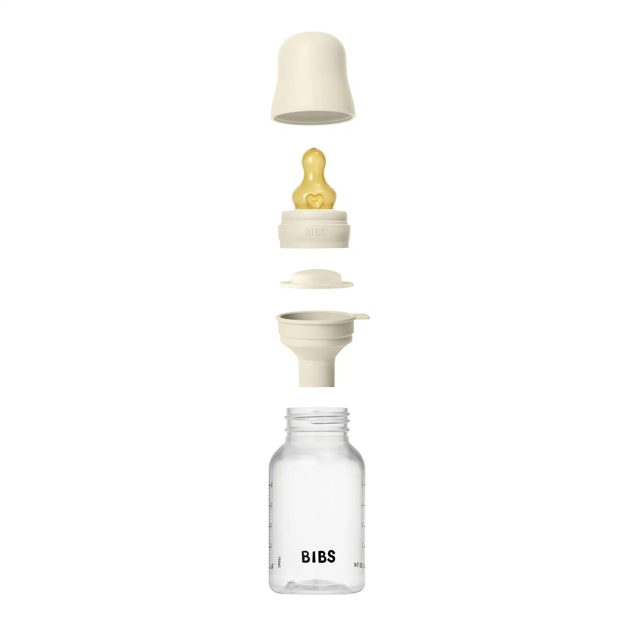 BIBS Slow Flow 2 Pack 150ml Round Latex Baby Bottle Set - Ivory 4